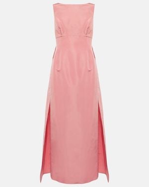 Oscar de la Renta Caped Silk Faille Gown - Pink