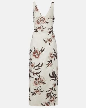 SIR. Floral Linen Maxi Dress in Red | Lyst