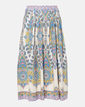 Etro Midi -Rock mit Paisley Print - Blau