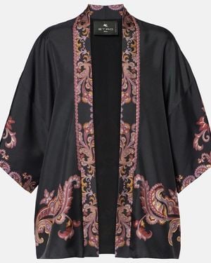 Etro Paisley Silk Jacket - Black