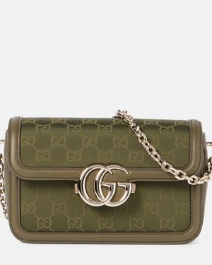 Gucci Schultertasche Go Gg Small Aus Canvas Mit Leder - Grün