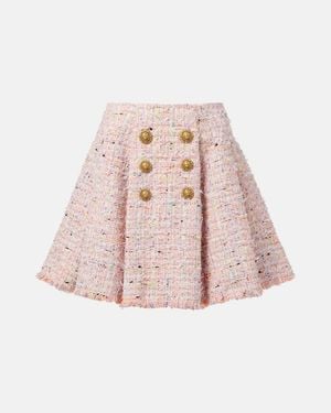 Balmain Tweed Miniskirt - Pink