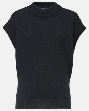 Bottega Veneta Ribbed-Knit Wool Top - Black