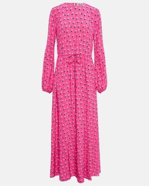 Diane von Furstenberg Sydney Printed Crepe De Chine Maxi Dress - Pink