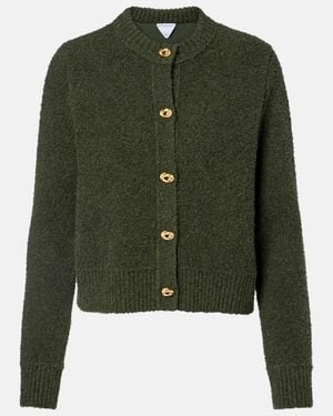 Bottega Veneta Knot Cotton And Wool-Blend Cardigan - Green