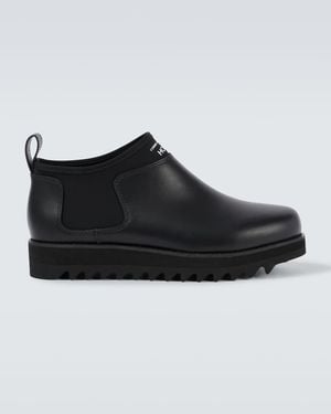 Comme des Garçons Logo Leather Boots - Black