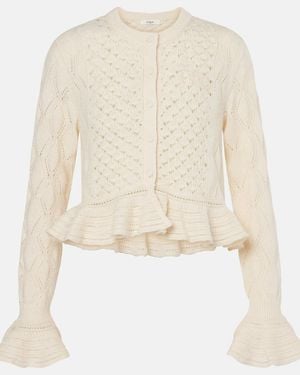Chloé Cardigan Aus Baumwolle, Alpakawolle Und Seide - Natur