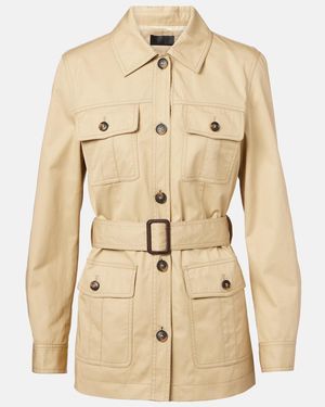 Nili Lotan Mila Belted Cotton Jacket - Natural