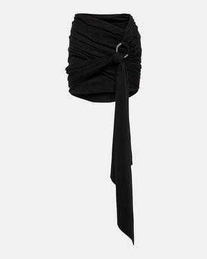 The Attico Fran Technical Jersey Miniskirt - Black