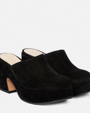 Gianvito Rossi Lyss Suede Platform Clogs - Black