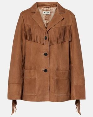 RIXO London Fringed Suede Jacket - Brown