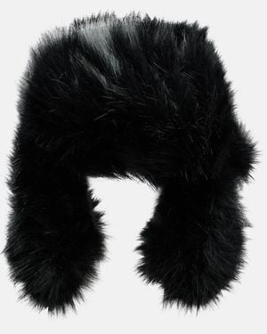 Ruslan Baginskiy Cotton-Trimmed Aviator Hat - Black
