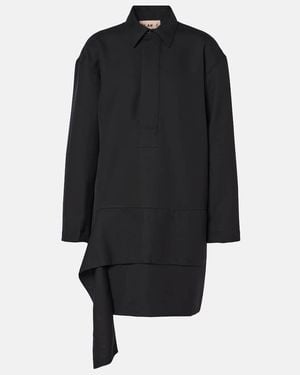 Plan C Wool-Blend Minidress - Black