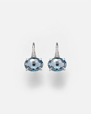 SHAY Ohrringe Aus 18Kt Weissgold Mit Diamanten Und Topas - Blau