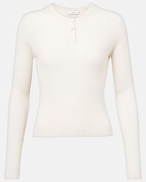 Vince Cashmere And Silk Henley Shirt - White