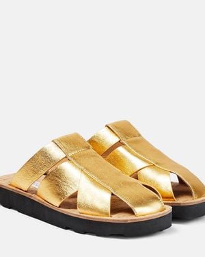 Gabriela Hearst Slippers Aus Leder - Mettallic