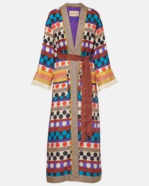 Valentino Polka-Dot Silk Beach Cover-Up - Blue