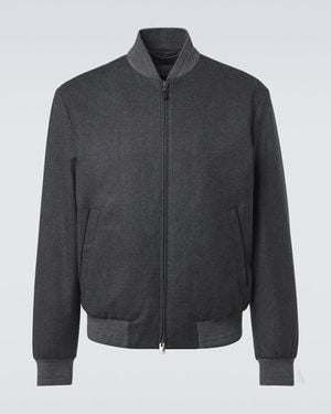 Canali Wool Bomber Jacket - Gray