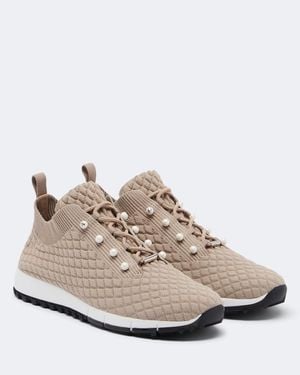 Jimmy Choo Veles Faux Pearls Embellished Trainers - Natural
