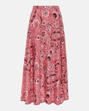 Etro Paisley Cotton And Silk Maxi Skirt - Red