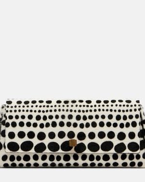 KHAITE Audrey Polka-Dot Calf Hair Clutch - Black