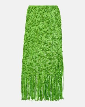 Roberta Einer Falda Midi Element De Algodon Con Flecos - Verde