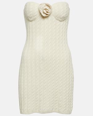 Magda Butrym Floral-Applique Strapless Minidress - Natural