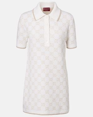 Gucci Gg Wool-Blend Polo Minidress - White