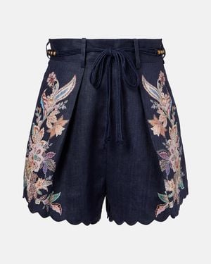 Zimmermann Shorts With Decorative Print - Blue