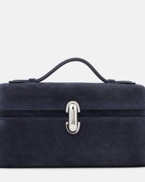 SAVETTE Symmetry Pochette Suede Tote Bag - Blue