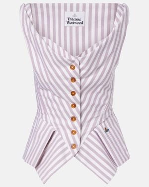 Vivienne Westwood Monday Striped Cotton Top - Purple