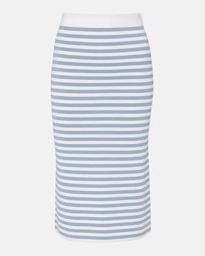 Max Mara Gennaio Striped Midi Skirt - Blue