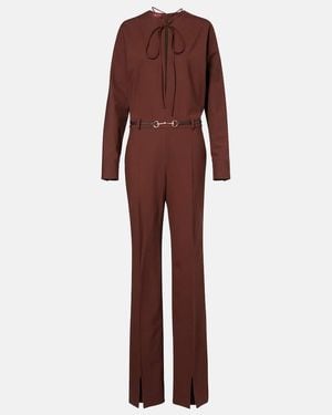 Gucci Jumpsuit Horsebit Aus Einem Wollgemisch - Rot