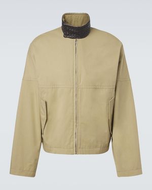 Bottega Veneta Intrecciato Cotton Blouson Jacket - Natural