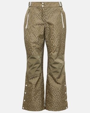 Yves Salomon Logo Printed Ski Trousers - Natural