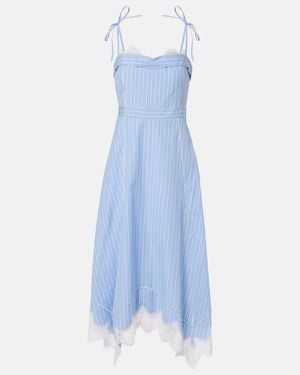 Jonathan Simkhai Avaleigh Striped Cotton Midi Dress - Blue