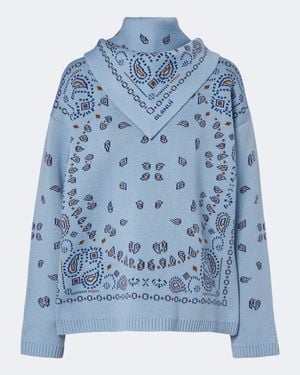 Alanui Bandana Jacquard Virgin Wool Jumper - Blue