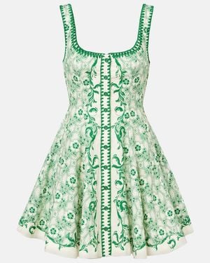 ALÉMAIS Printed Linen And Cotton Minidress - Green