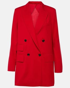 Max Mara Nebbie Virgin Wool Blazer - Red