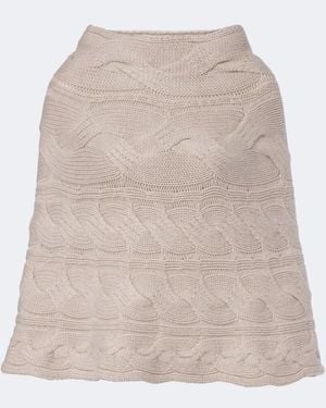 Lisa Yang Cable-Knit Cashmere Poncho - Natural