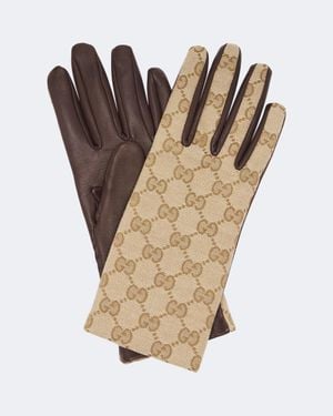 Gucci Handschuhe Gg Canvas Aus Leder - Braun