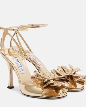 Jimmy Choo Mimmi Mirrored Leather Sandals - Metallic