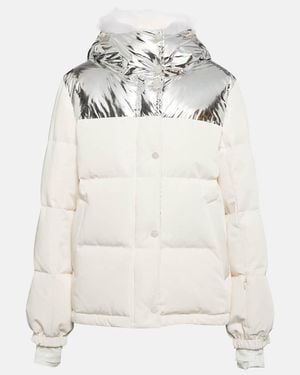 Yves Salomon Shearling-Trimmed Down Jacket - White