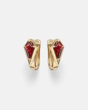 STONE AND STRAND Ohrringe Kite Aus 14Kt Gelbgold Mit Granat - Weiß