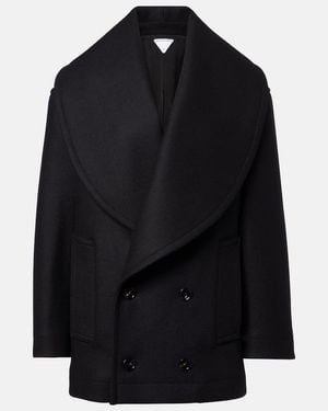 Bottega Veneta Mantel Aus Wolle - Schwarz