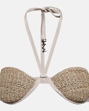 The Mannei Lima Crochet Silk-Blend Bra Top - Metallic