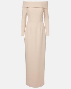 Emilia Wickstead Nosrat Wool Crepe Bustier Dress - Natural