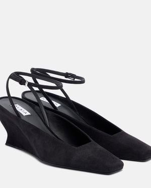 Alaïa Wedges Wave Aus Veloursleder - Blau