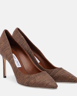 Jimmy Choo Romy Woven Court Shoes - Brown