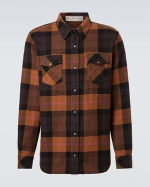 God's True Cashmere Plaid Cashmere Shirt With Sunstone - Brown